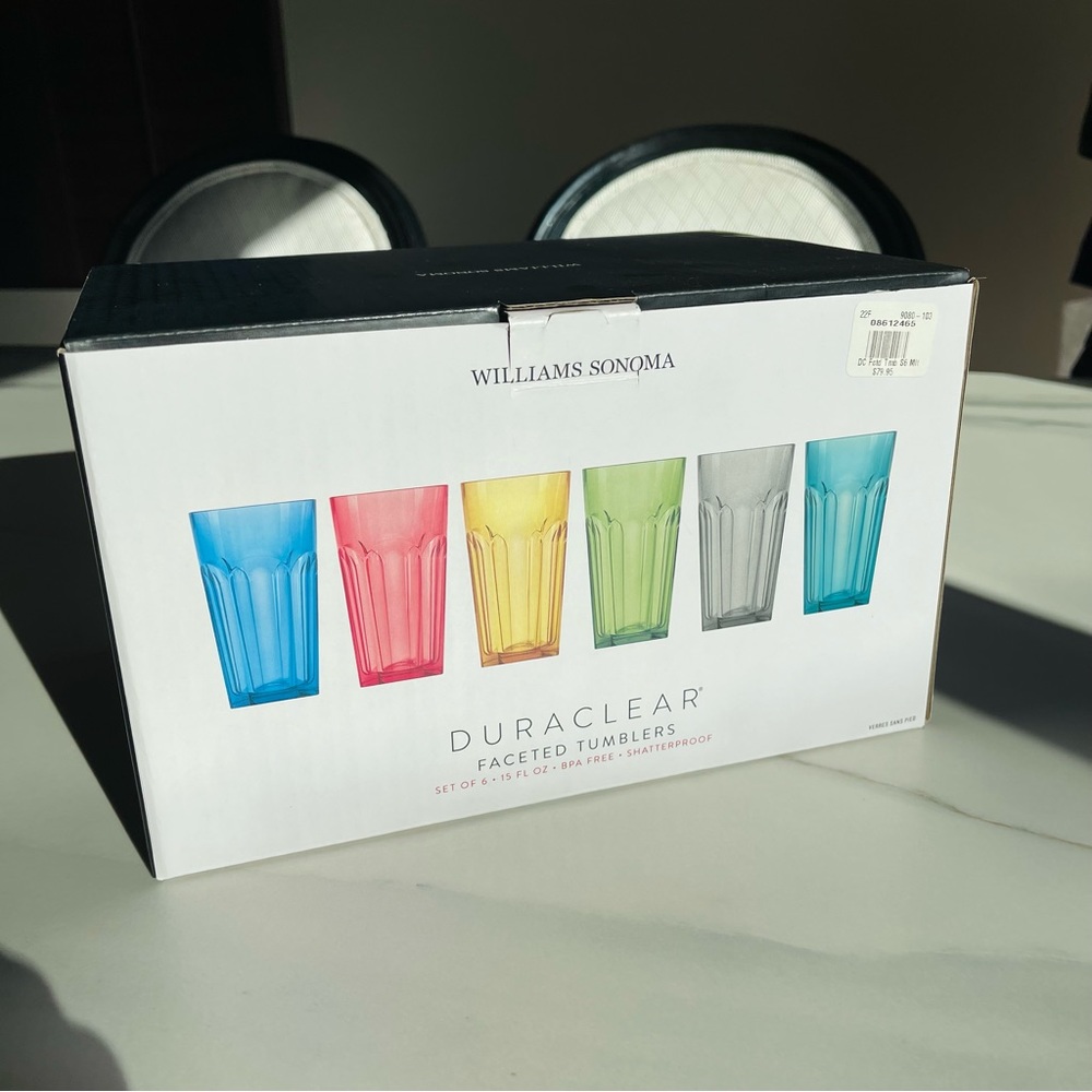 NWT Williams Sonoma Duraclear Faceted Tumblers | Set of 6